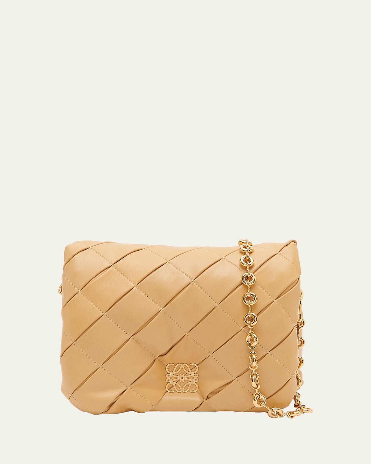 Loewe Goya Puffer Pleated Chain Shoulder Bag