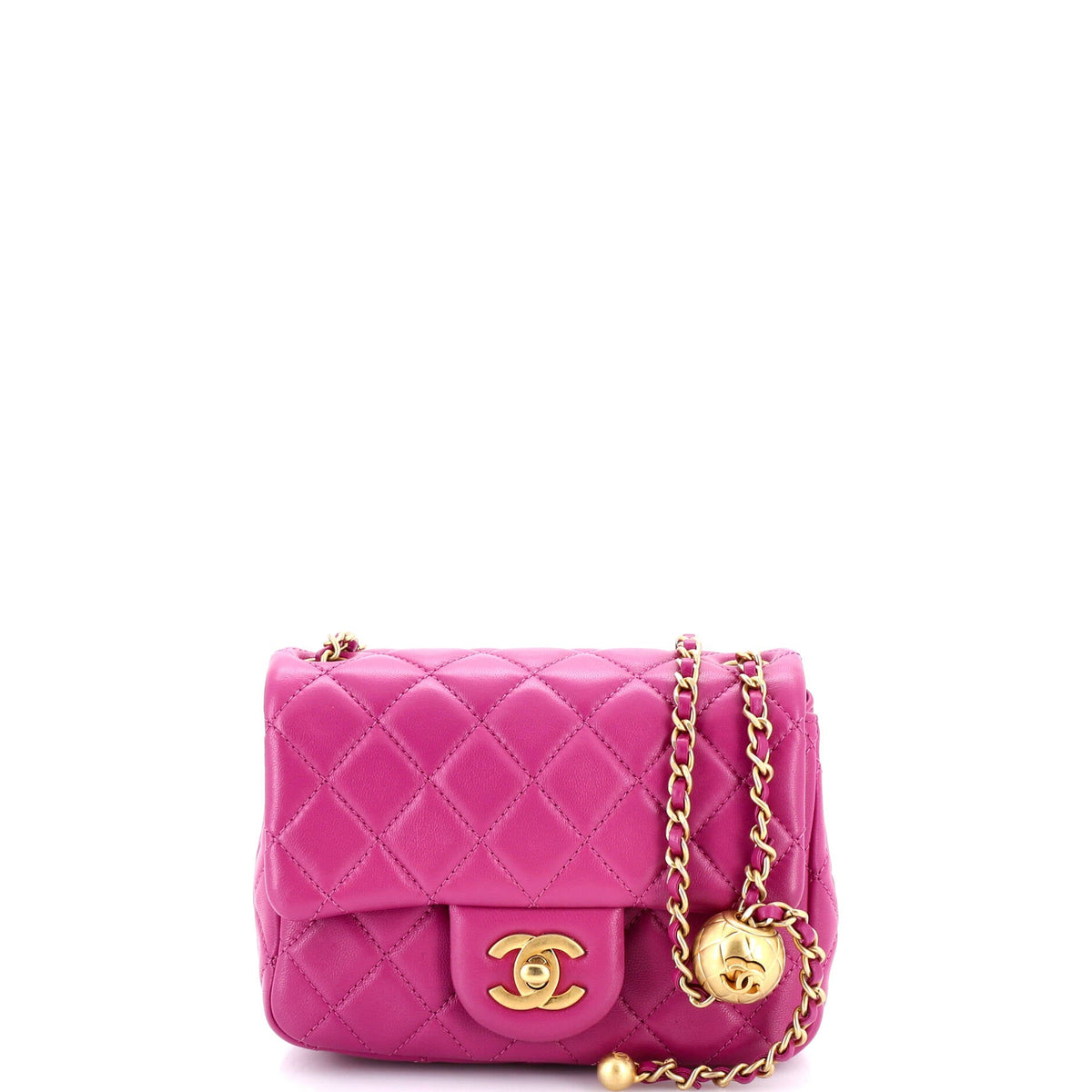 Chanel CHANEL Pearl Crush Square Flap Bag Quilted Lambskin Mini