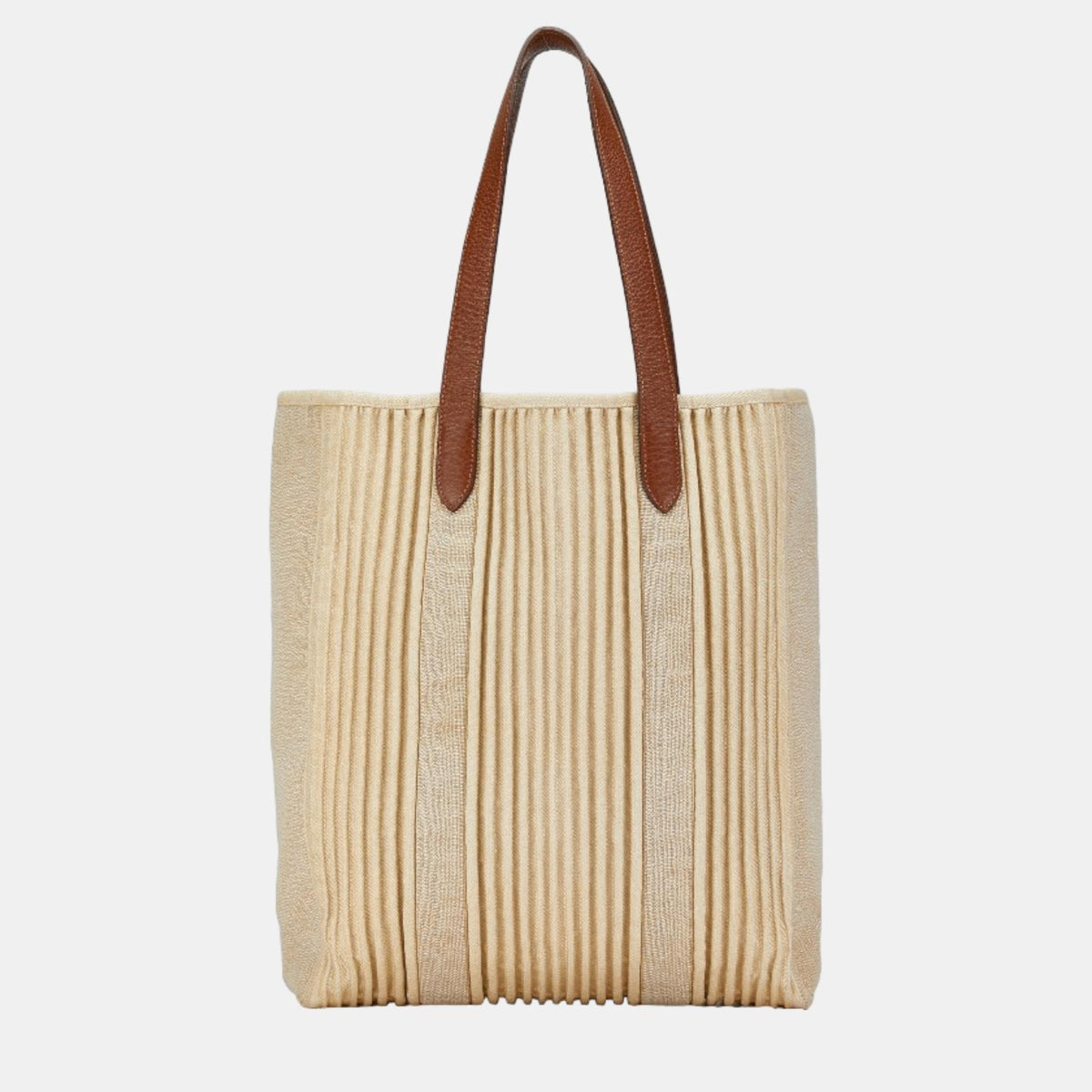 Hermès Beige Ribbed Canvas with Leather Calicut Cabas Tote Bag