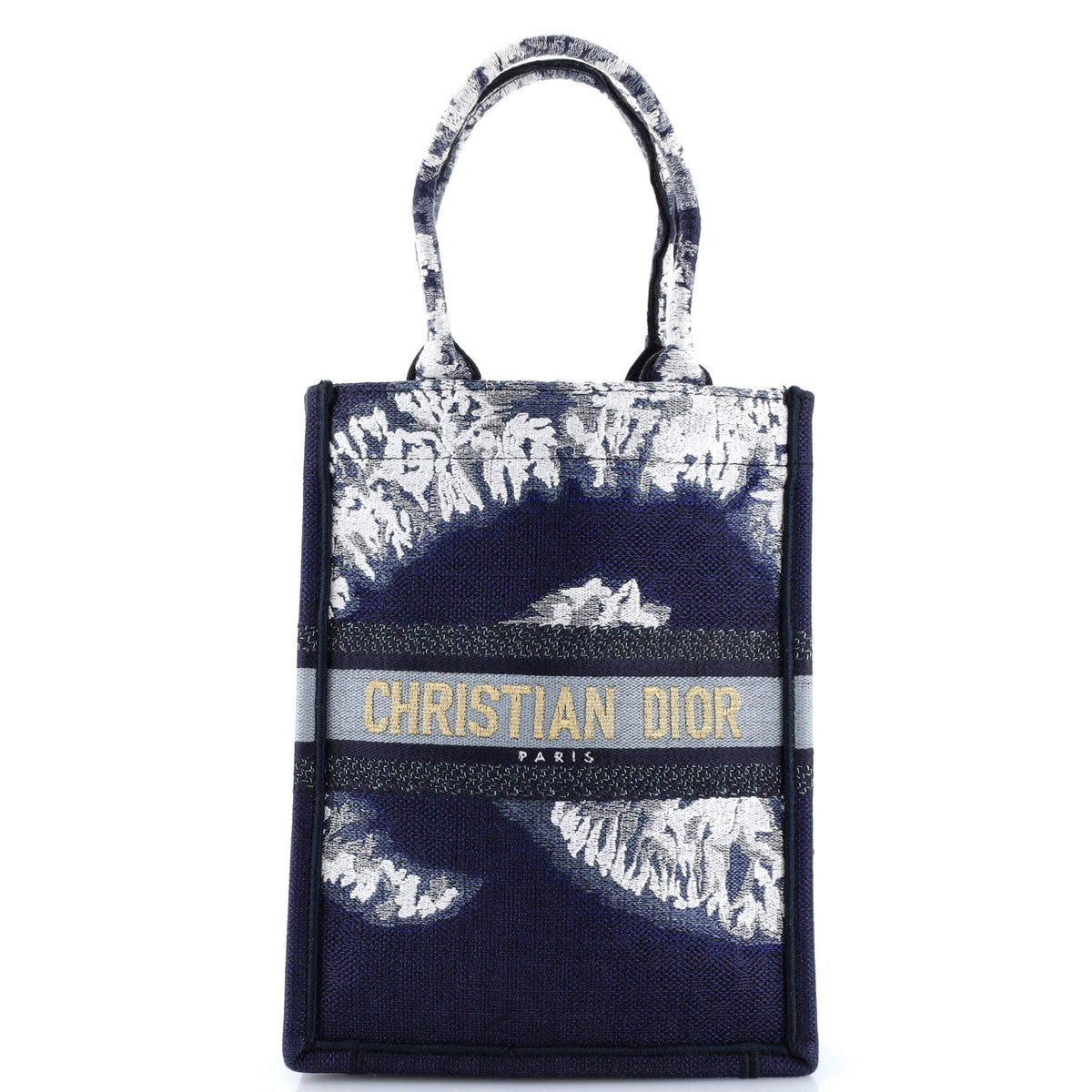 Christian Dior Book Tote Embroidered Canvas Vertical