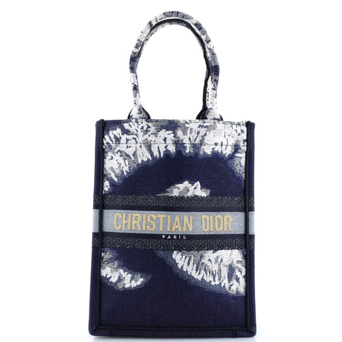 Book Tote Embroidered Canvas Vertical