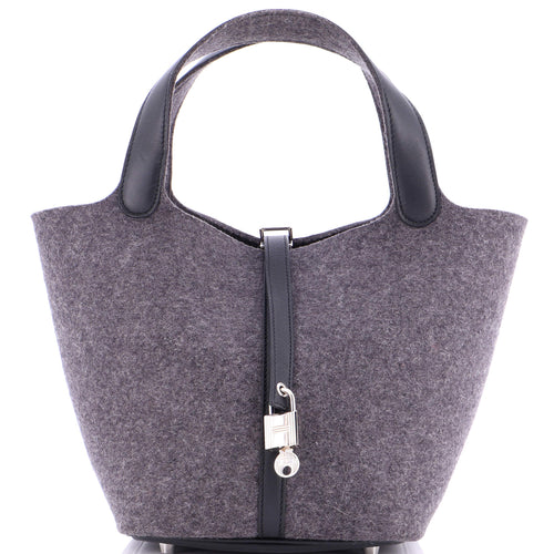 Picotin Lock Bag Felt with Leather MM
