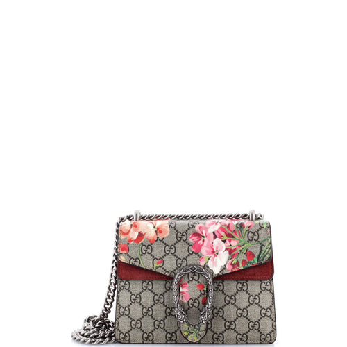 GUCCI Dionysus Bag Blooms Print GG Coated Canvas Super Mini
