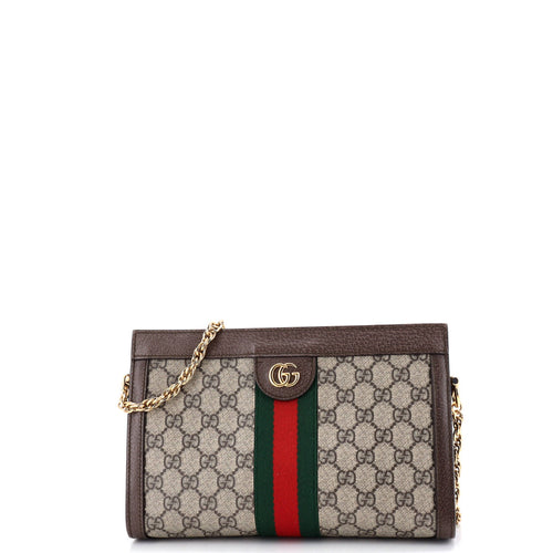 GUCCI Ophidia Chain Shoulder Bag GG Coated Canvas Small
