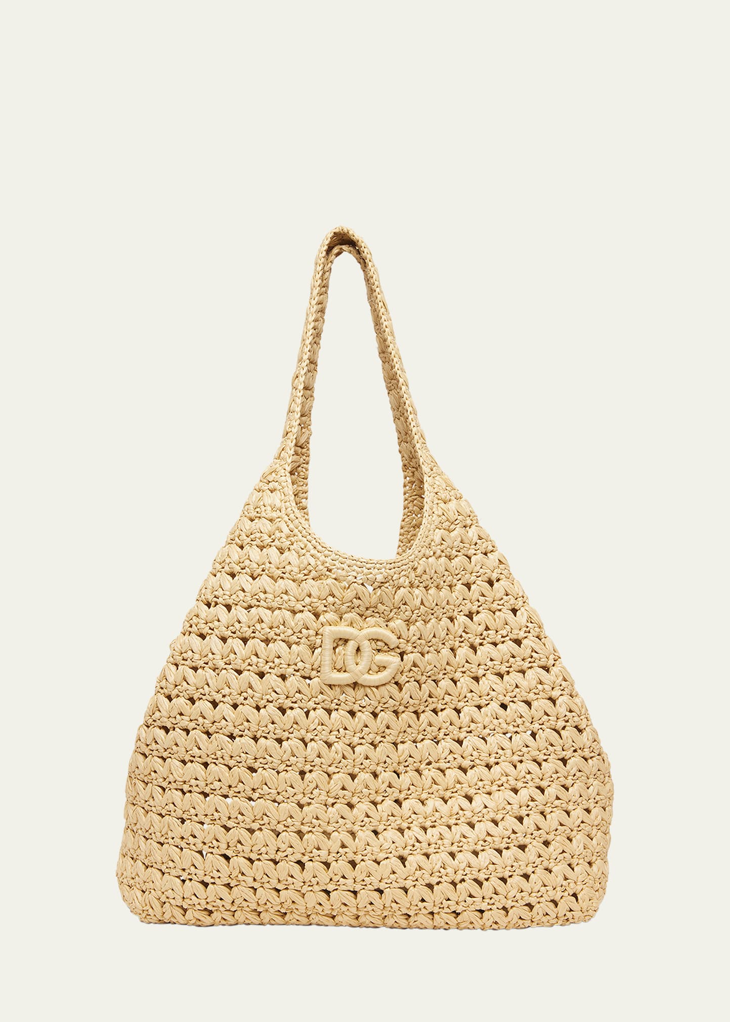 Dolce & Gabbana DG Logo Crochet Tote Bag