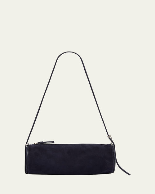 Silo Zip Suede & Leather Shoulder Bag