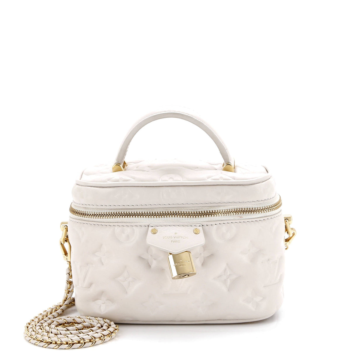 Louis Vuitton Vanity Handbag Monogram Embossed Lambskin PM