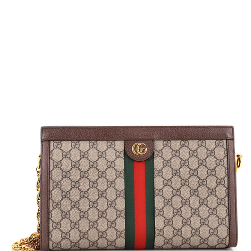 GUCCI Ophidia Chain Shoulder Bag GG Coated Canvas Medium
