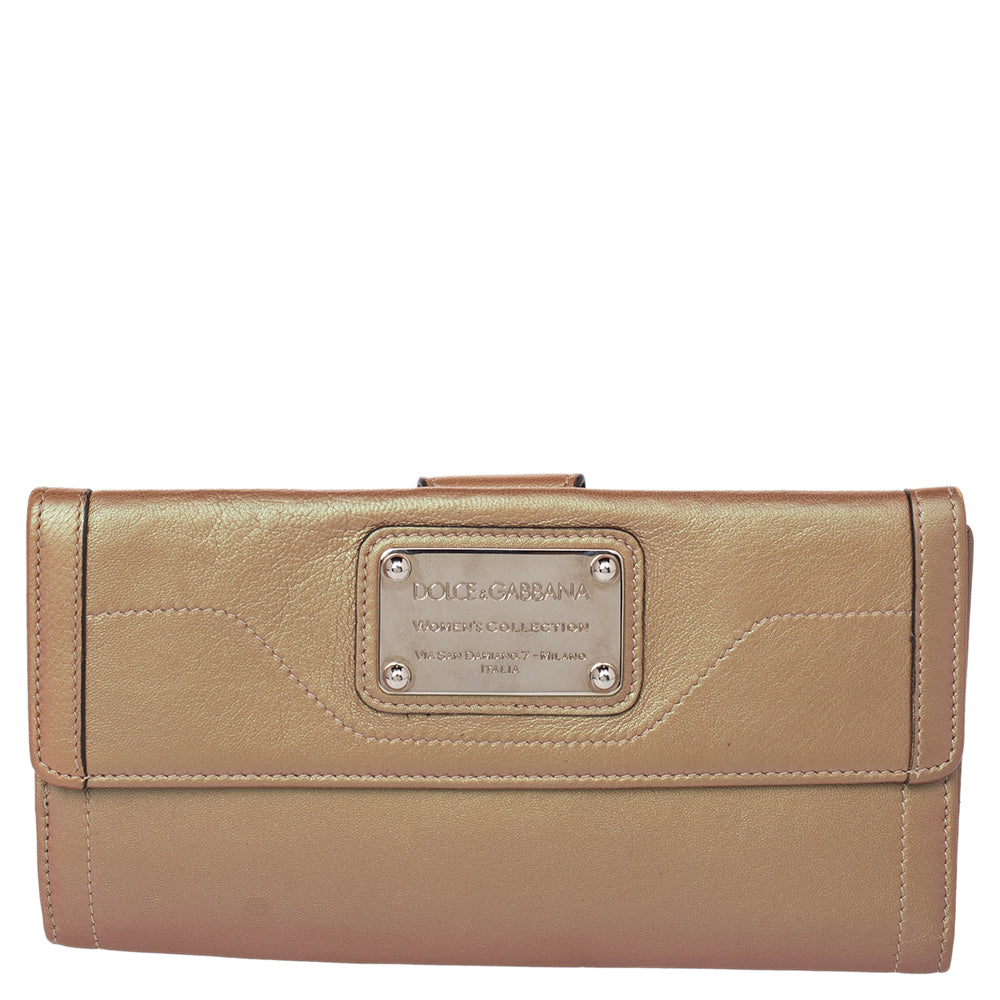 Dolce & Gabbana Brown Leather Continental Wallet