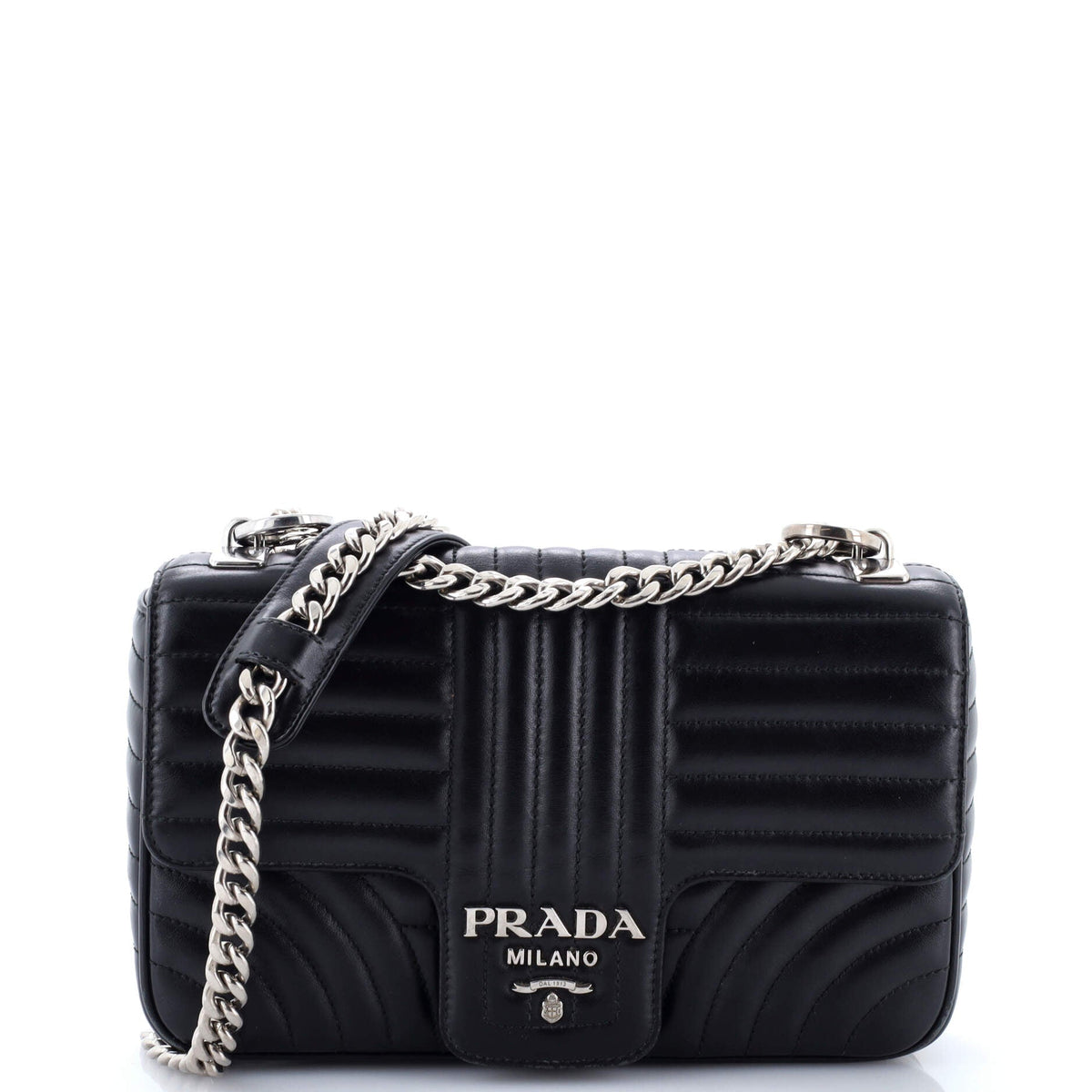 Prada PRADA Chain Flap Shoulder Bag Diagramme Quilted Leather Medium