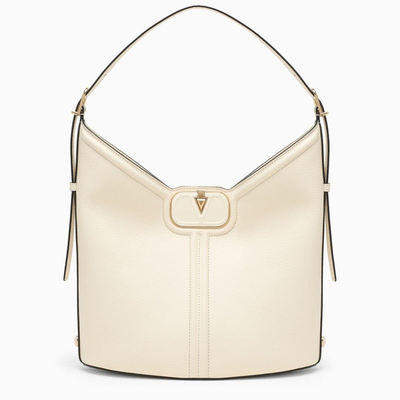 Valentino Black Vlogo Shoulder Bag In Leather