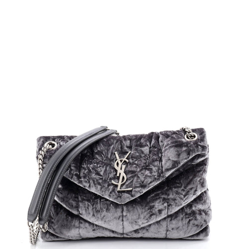 Loulou Puffer Shoulder Bag Quilted Velvet Small