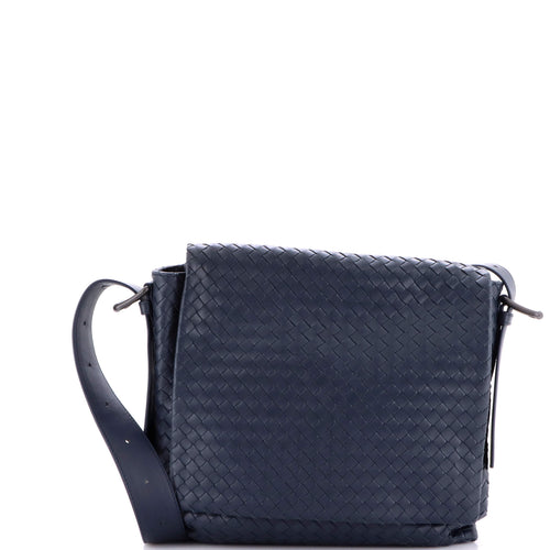 Square Flap Messenger Bag Intrecciato Nappa Medium