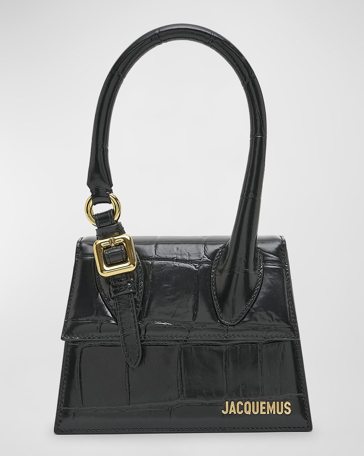 Boss Le Chiquito Moyen Croc-Embossed Top-Handle Bag