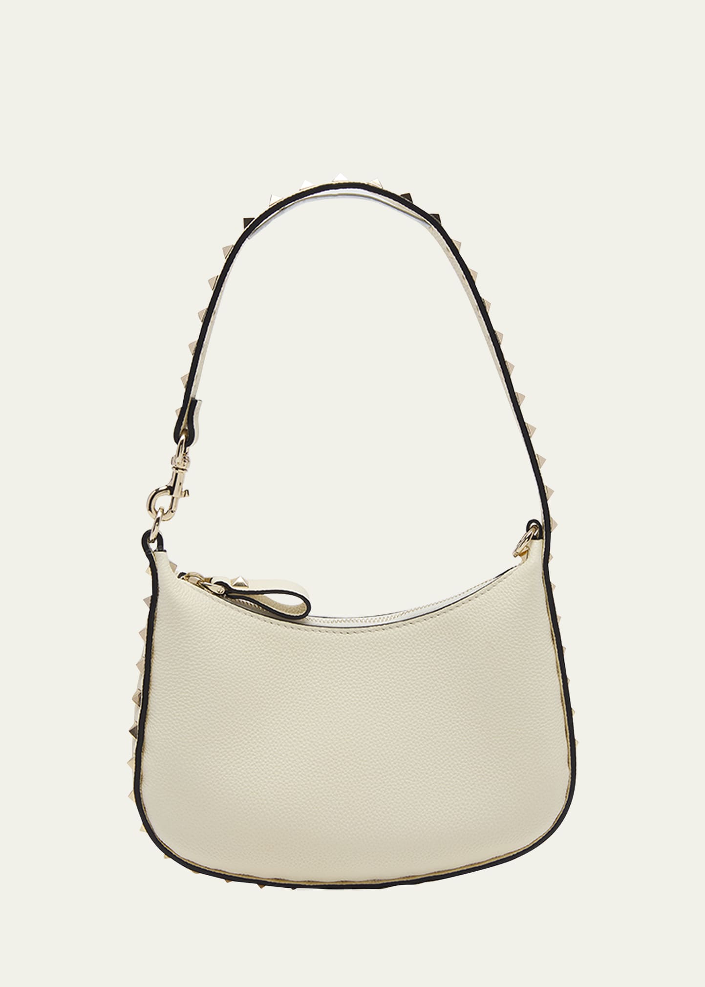 Valentino Rockstud Grain Leather Hobo Bag