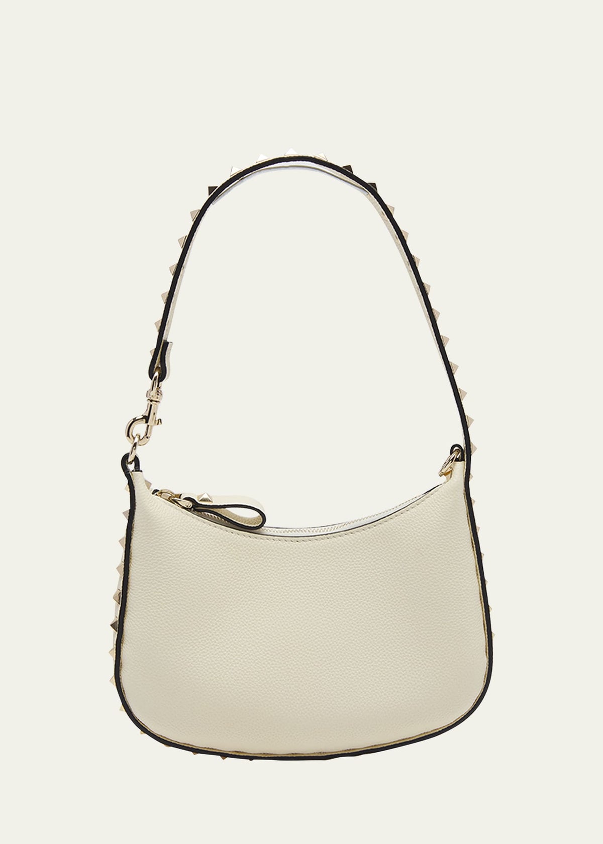 Valentino Rockstud Grain Leather Hobo Bag