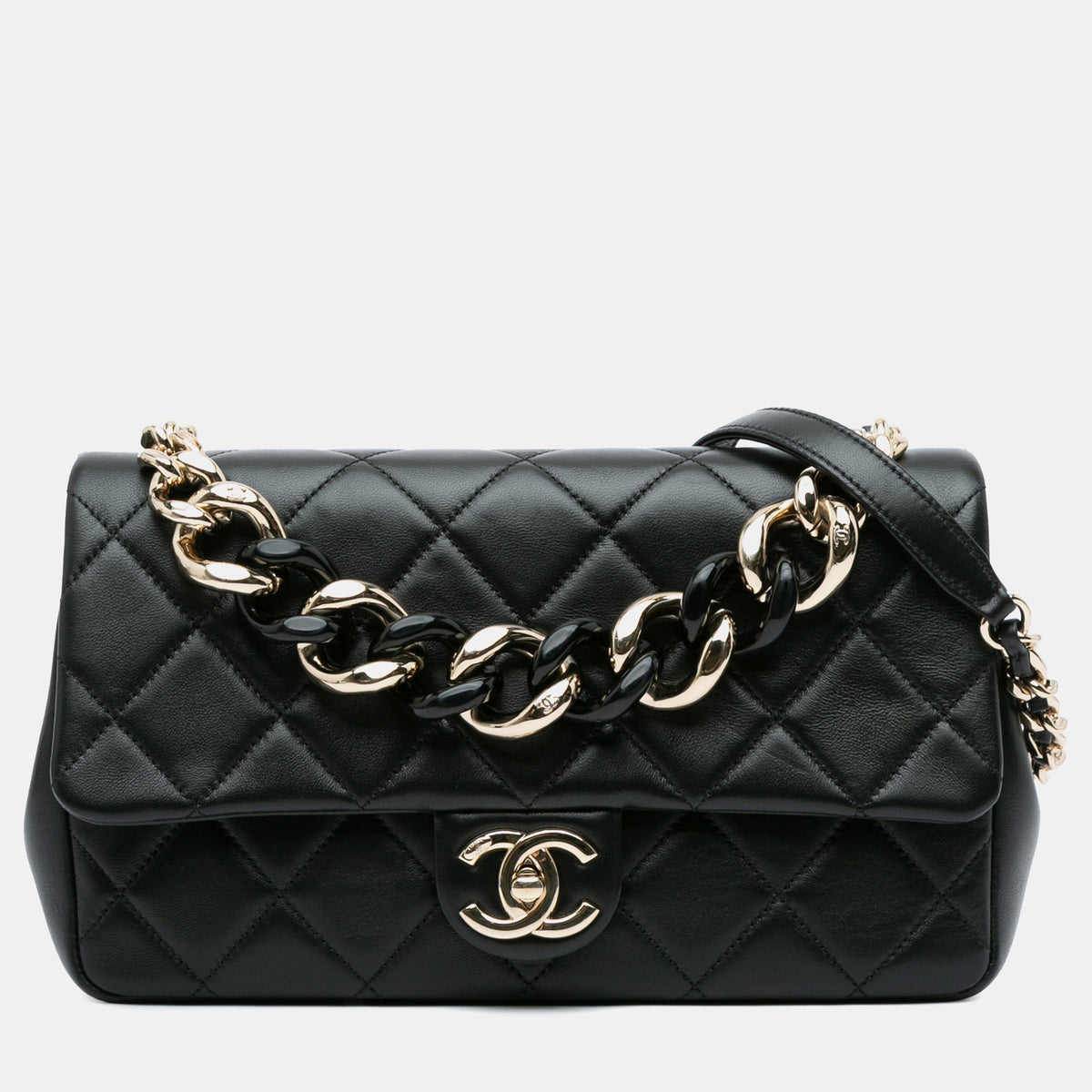 Chanel Medium Lambskin Elegant Chain Single Flap