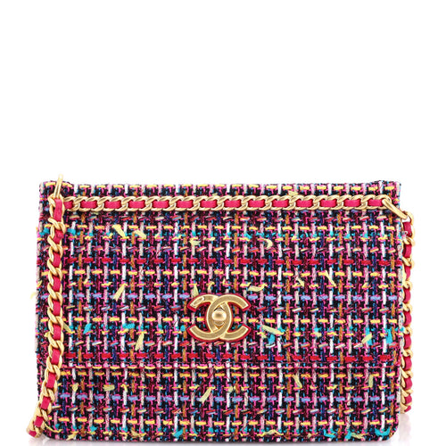 CHANEL Chain Top Flap Bag Tweed