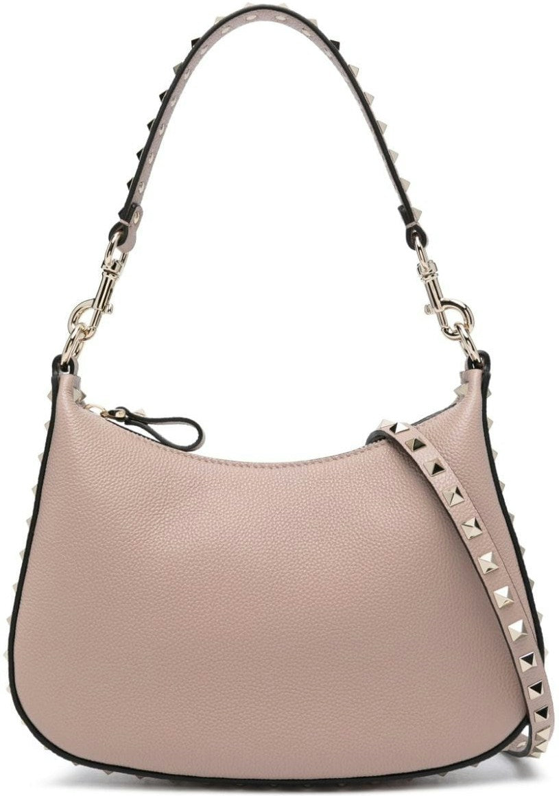 Valentino Garavani Women's Small Rockstud Hobo Bag in Poudre | 4W2B0M37TAG