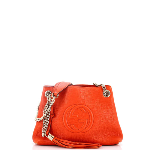 GUCCI Soho Chain Strap Shoulder Bag Leather Mini