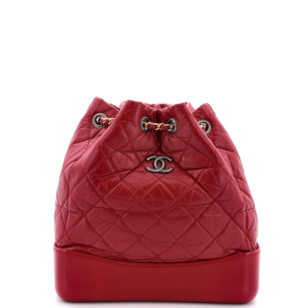 CHANEL Gabrielle Backpack Quilted Calfskin Small