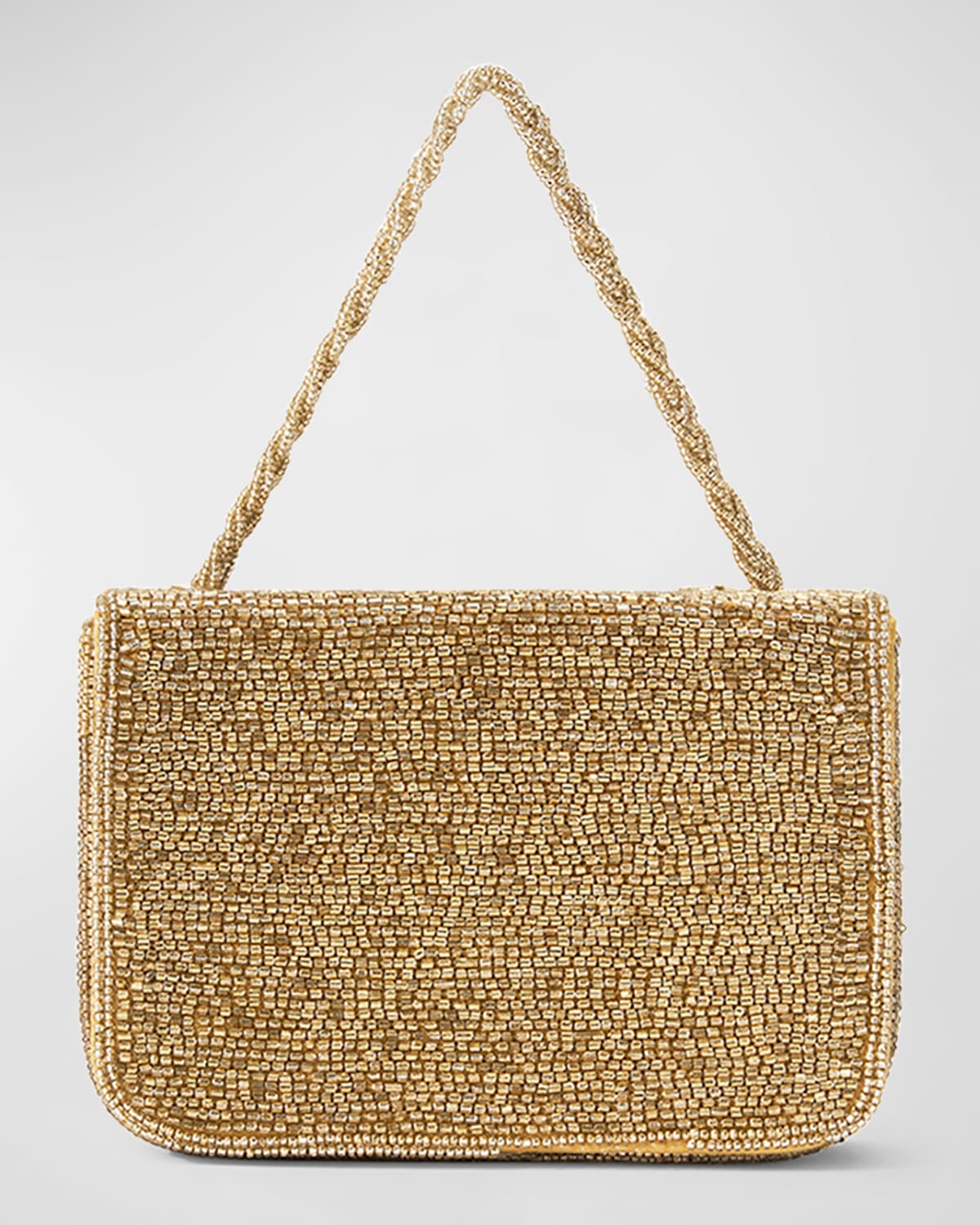 Staud Carmen Beaded Box Top-Handle Bag