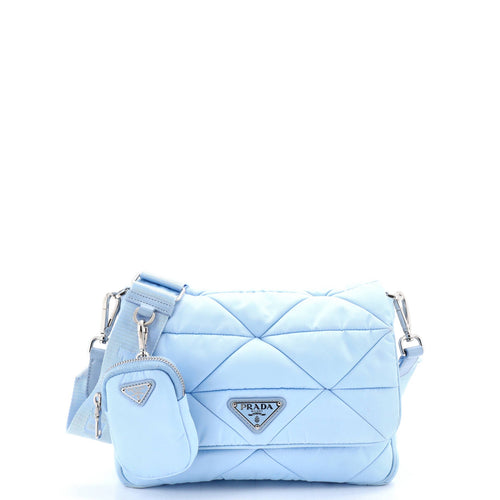 PRADA Padded Flap Shoulder Bag Quilted Tessuto