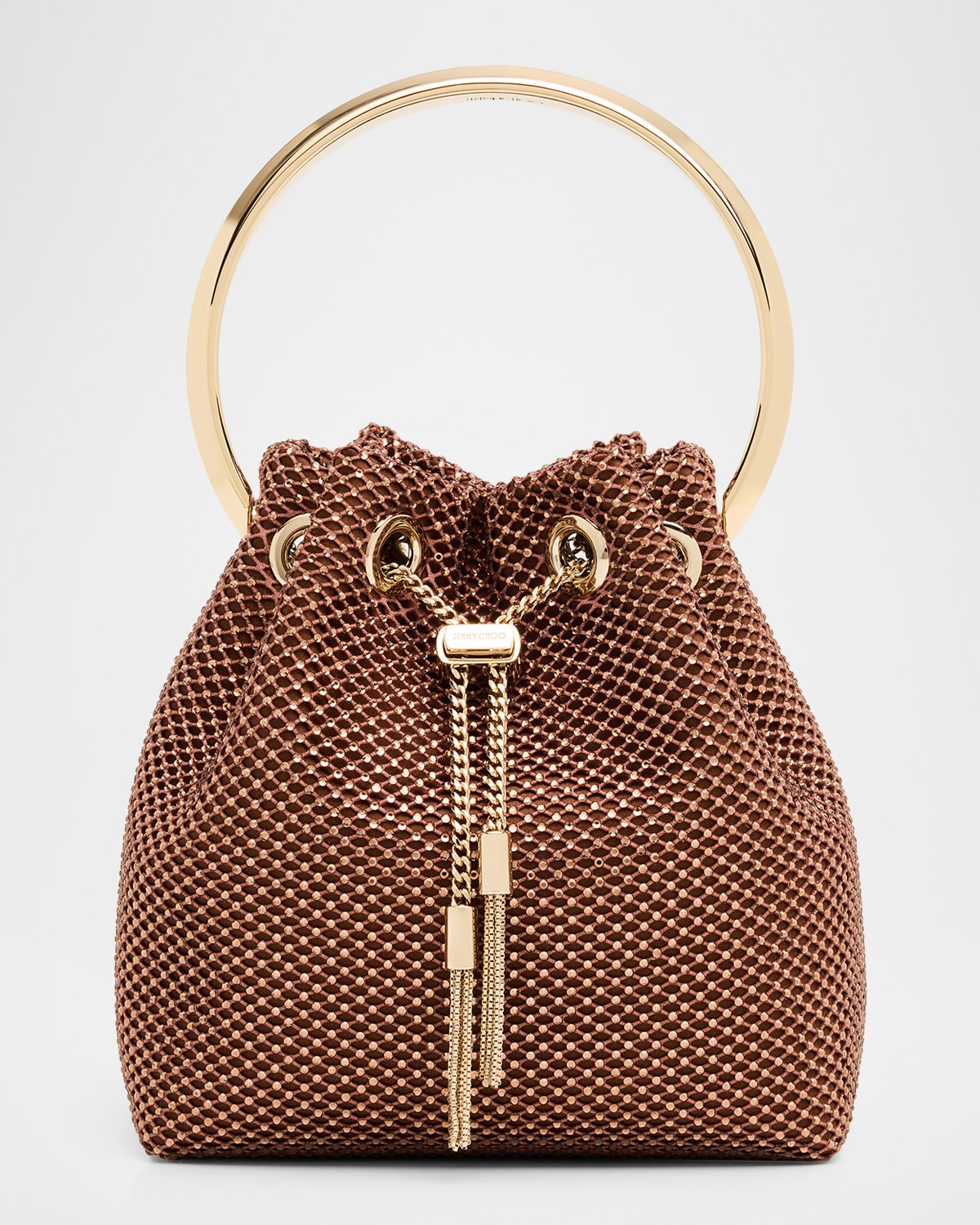 Jimmy Choo Bon Bon Crystal Mesh Top-Handle Bag