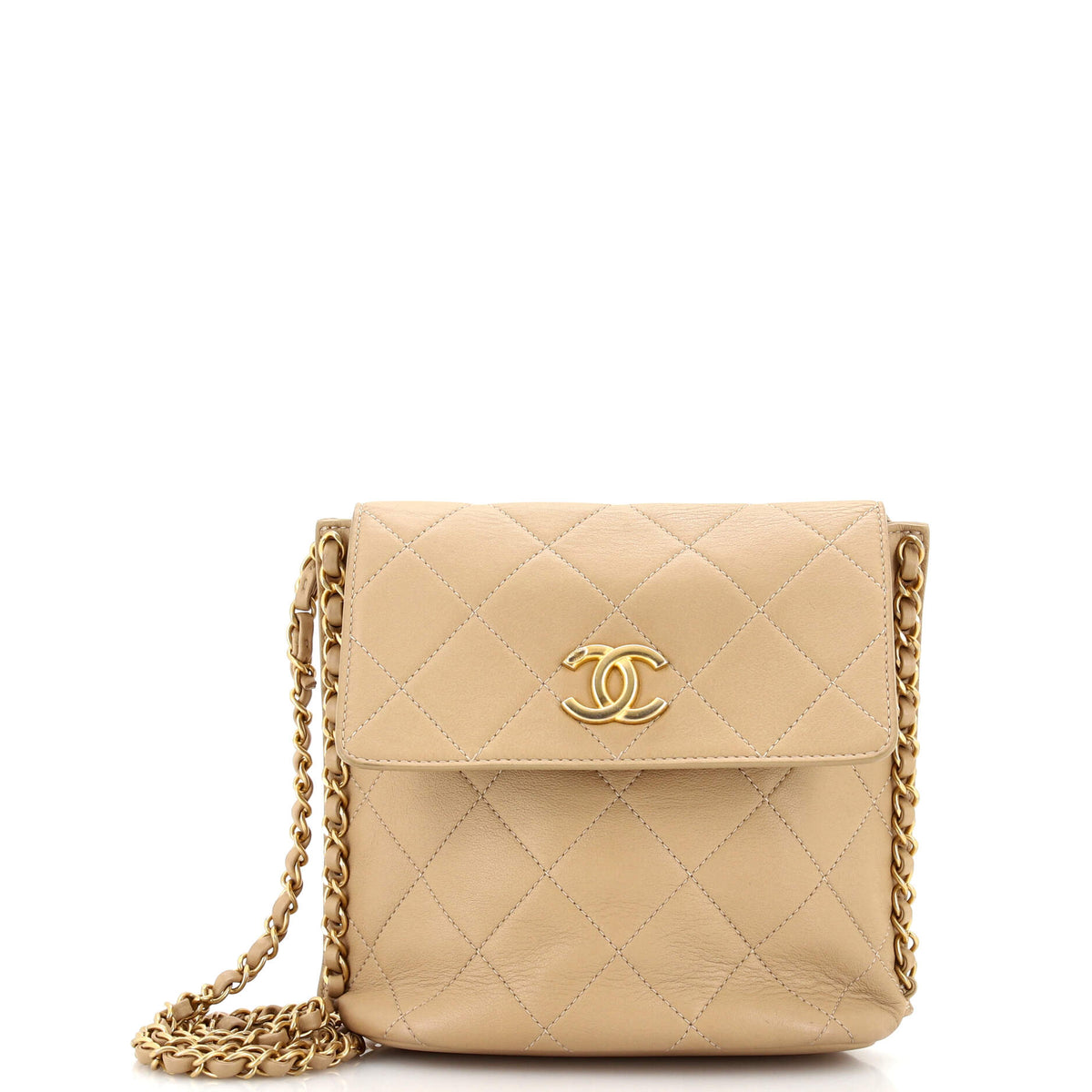 Chanel CHANEL Chain Flap Hobo Quilted Calfskin Small