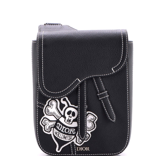 Stussy Saddle Messenger Pouch Leather with Applique