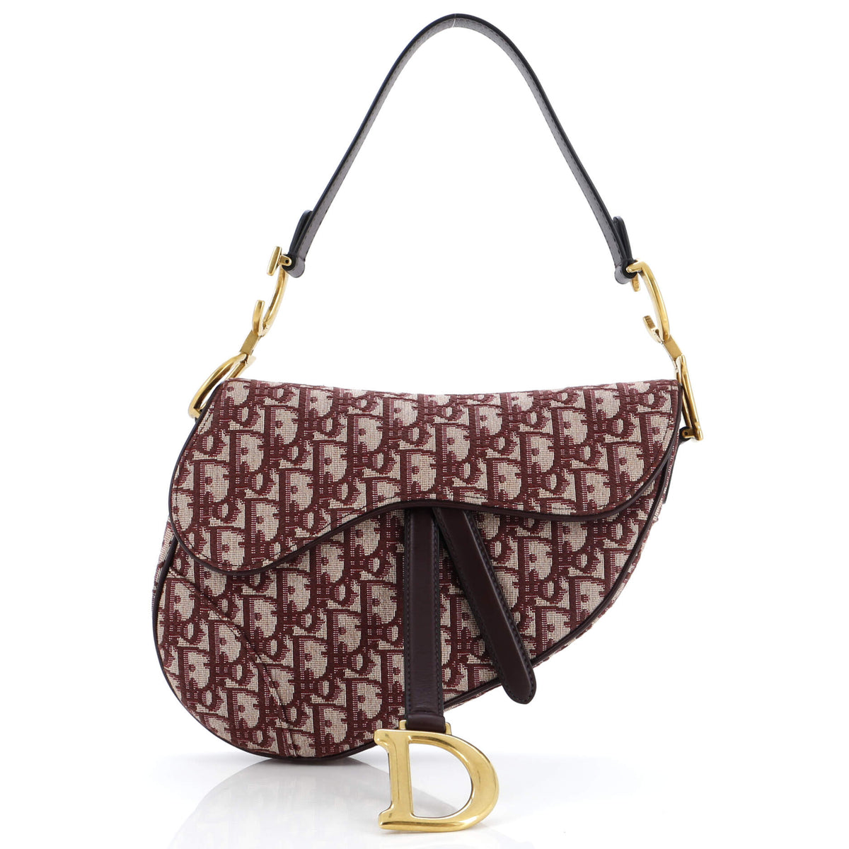 Christian Dior Saddle Handbag Oblique Canvas Medium