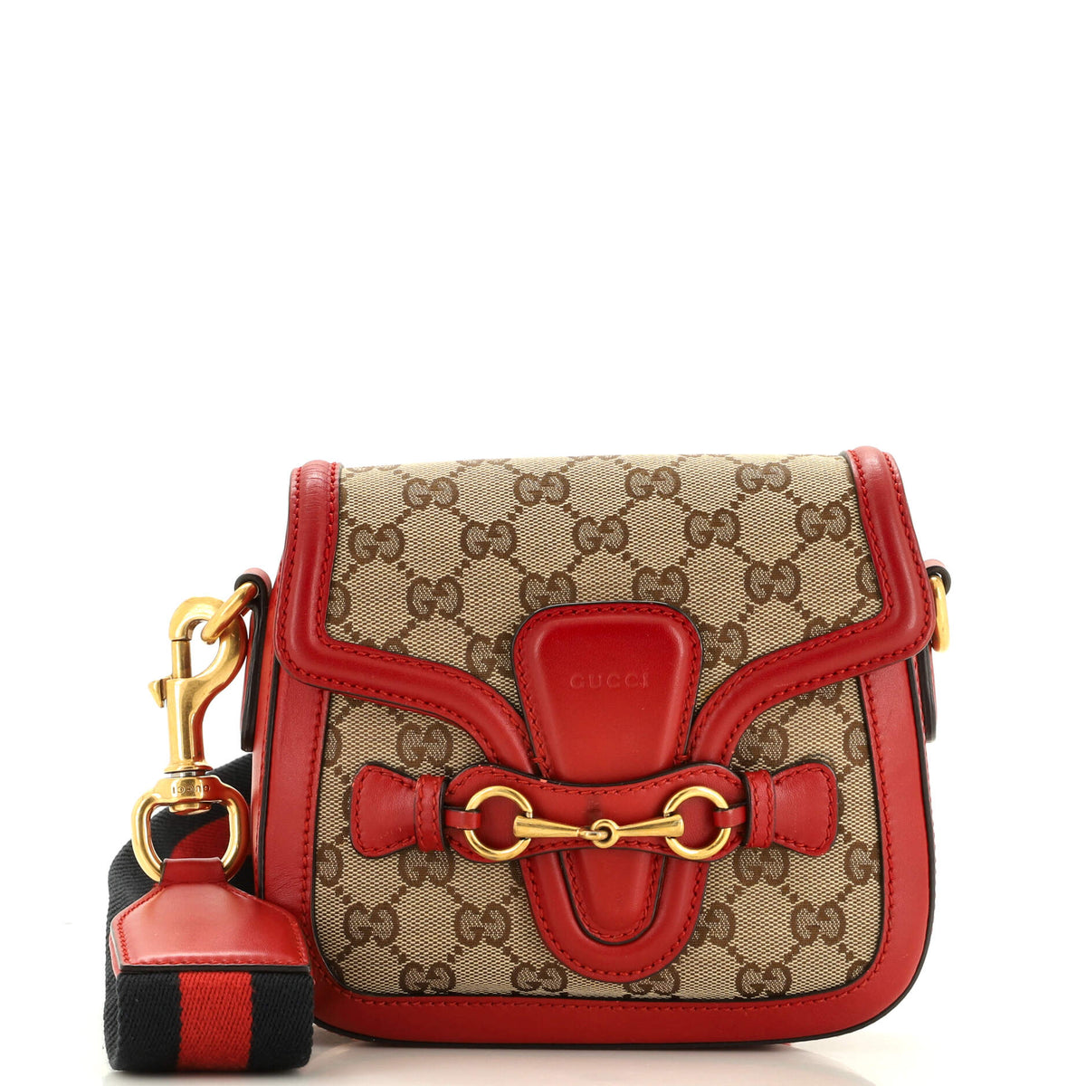 Gucci GUCCI Lady Web Shoulder Bag GG Canvas Small