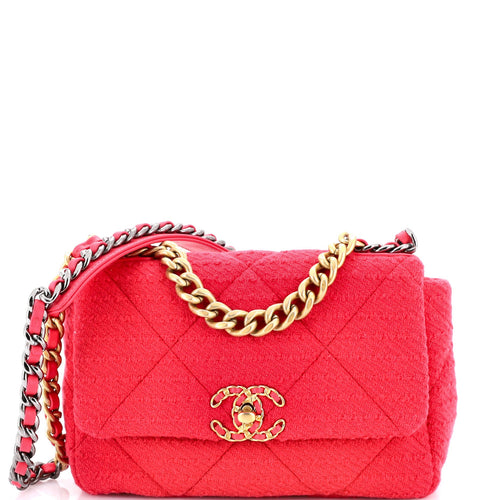 CHANEL 19 Flap Bag Quilted Tweed Medium
