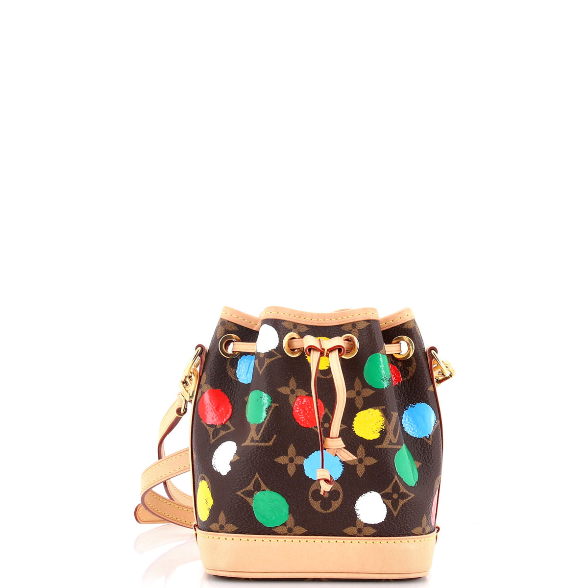 Louis Vuitton Noe NM Handbag Yayoi Kusama Painted Dots Monogram Canvas Nano