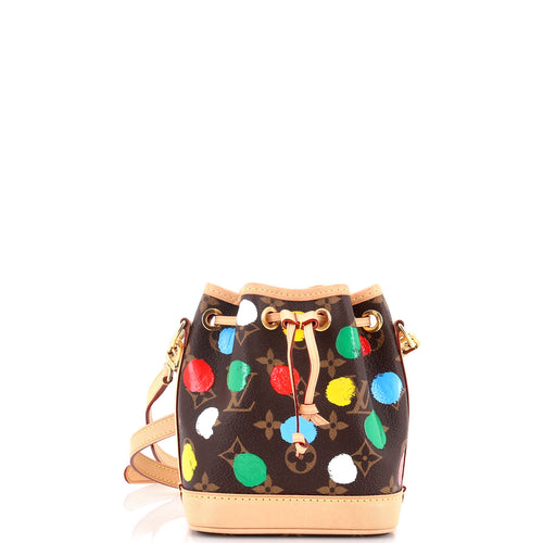 Noe NM Handbag Yayoi Kusama Painted Dots Monogram Canvas Nano