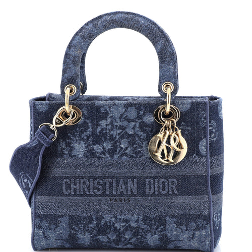 Lady D-Lite Bag Printed Denim Medium