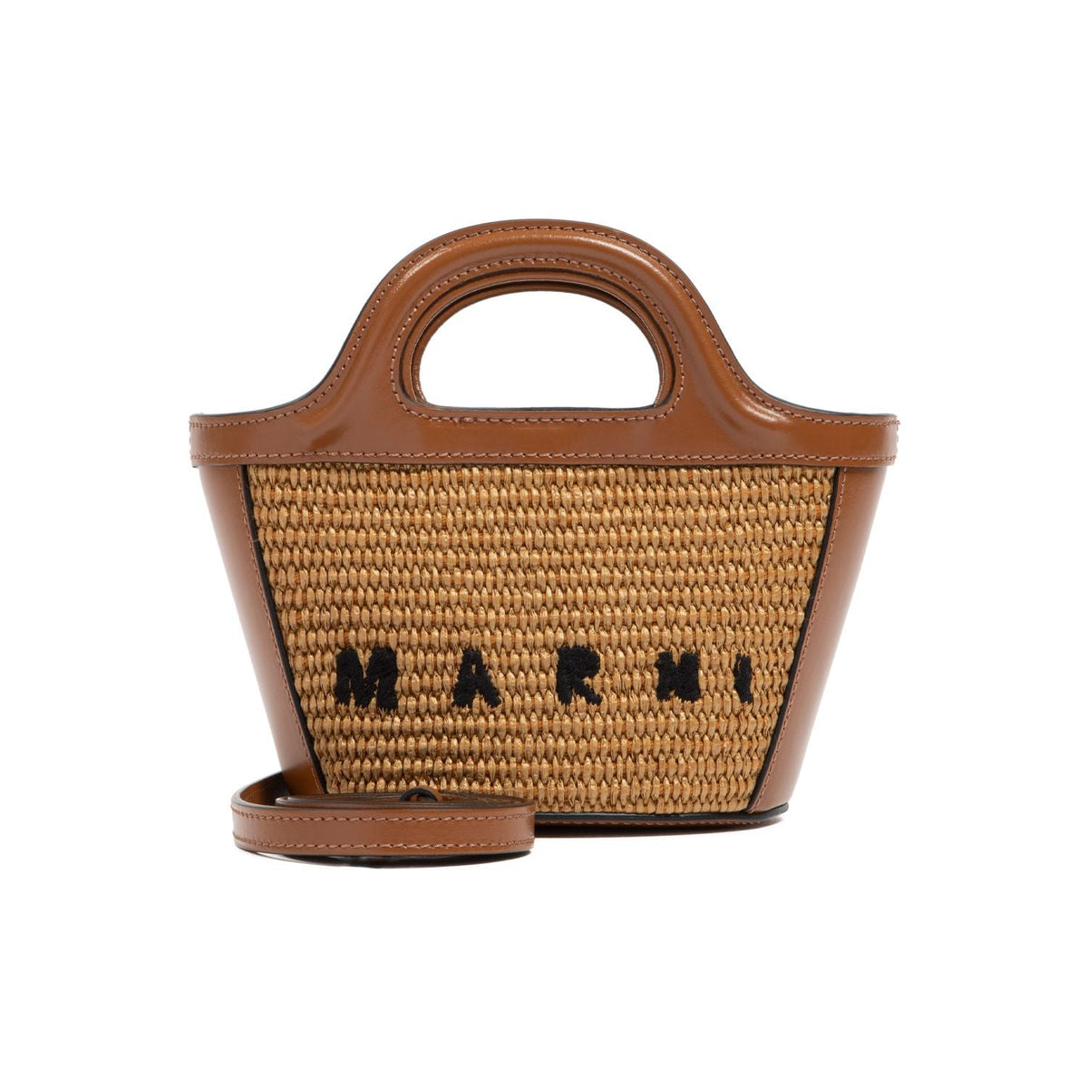 Marni Women's Micro Tropicalia Leather And Rafia in Brown | BMMP0067Q0P3860
