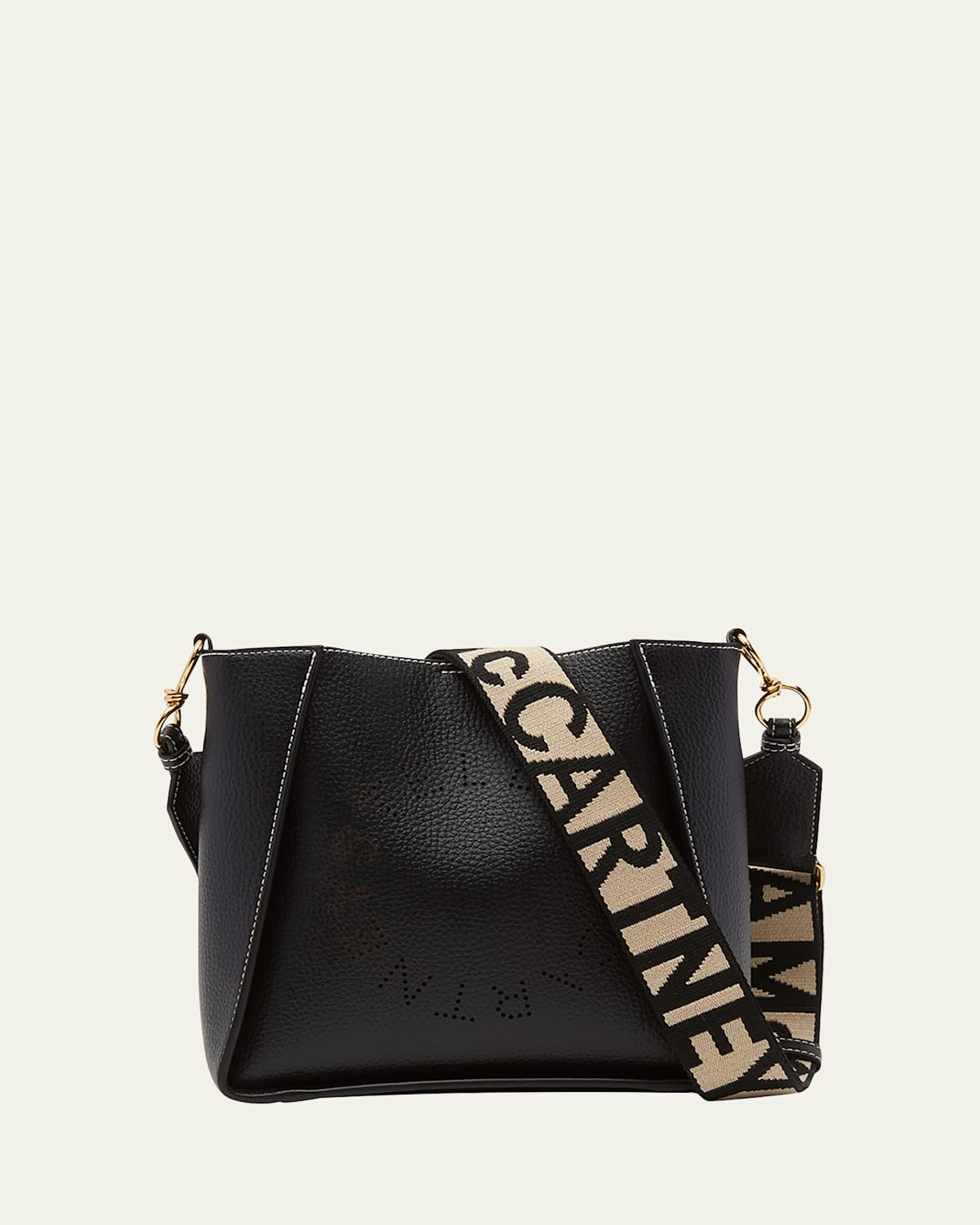 Stella McCartney Perforated Logo Faux-Leather Shoulder Bag