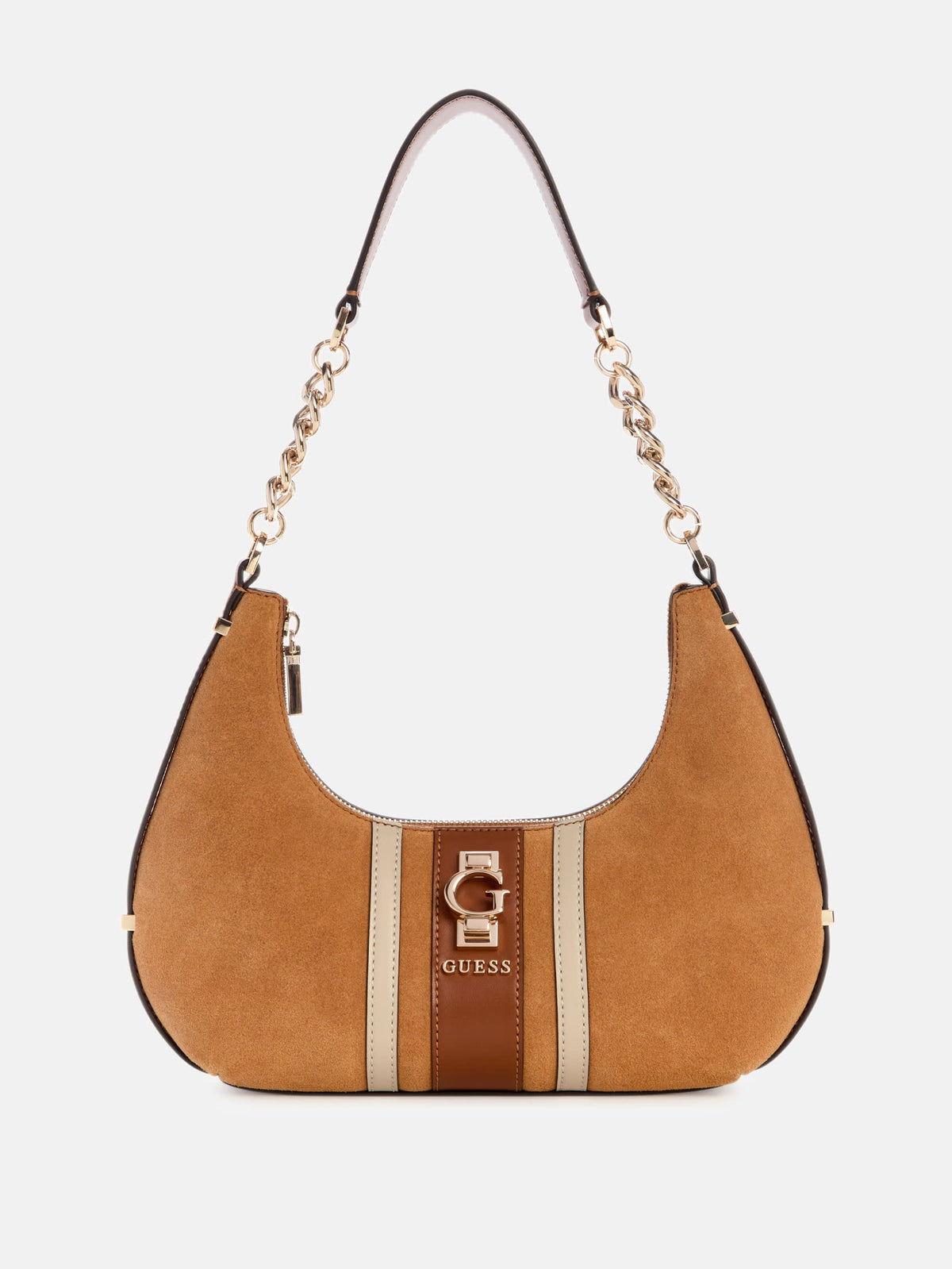 Guess Erenia Suede Striped Shoulder Bag