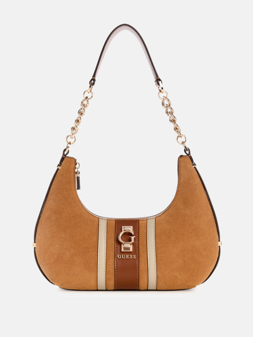 Erenia Suede Striped Shoulder Bag