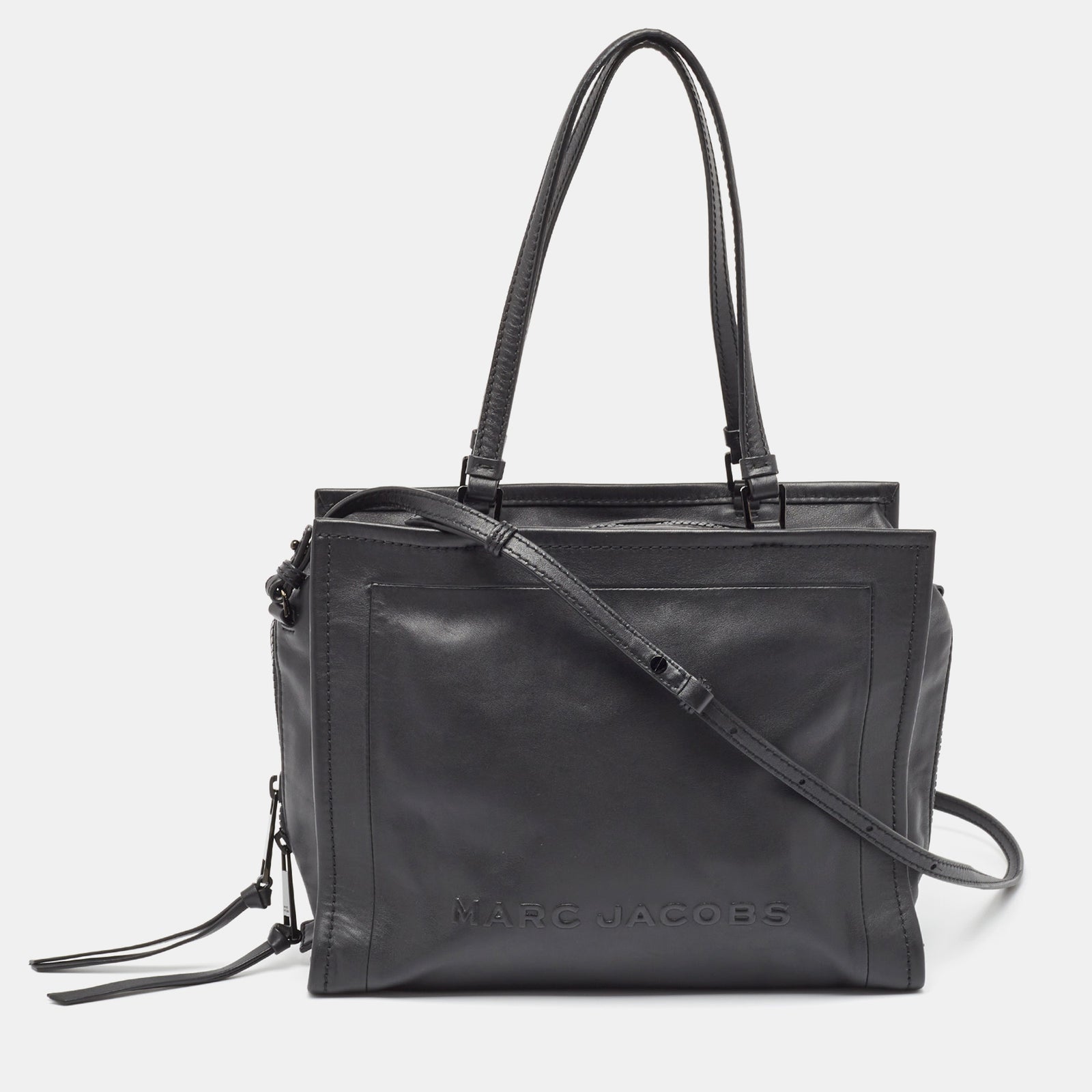 Marc Jacobs Black Leather The Box Shopper Tote