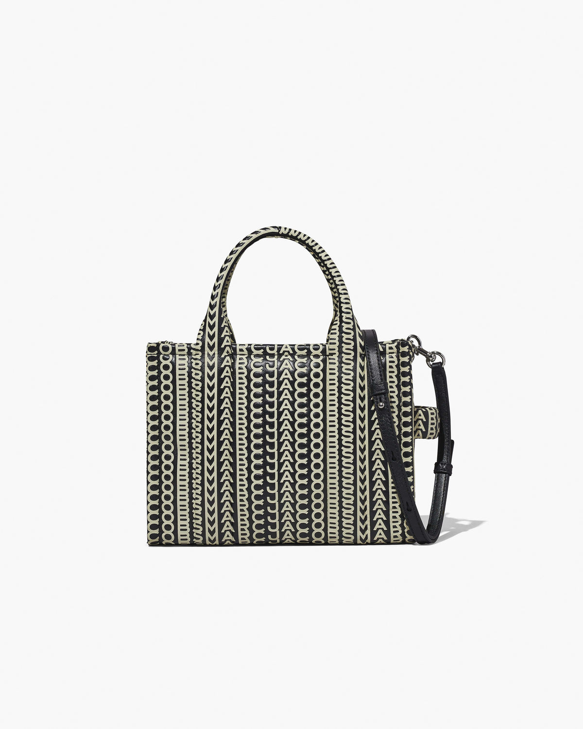 Marc Jacobs Marc Jacobs The Monogram Leather Small Tote Bag in Black/White