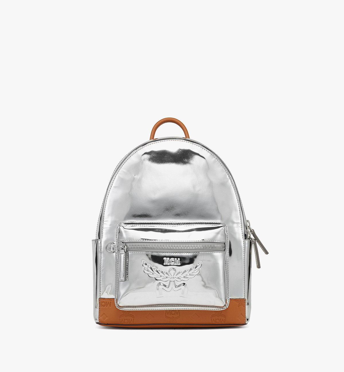 MCM Stark Backpack In Metallic Mirror Leather