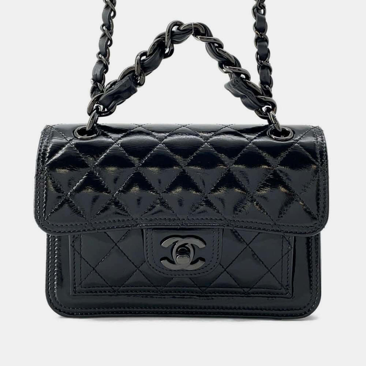 Chanel Black Leather So Black Flap Bag