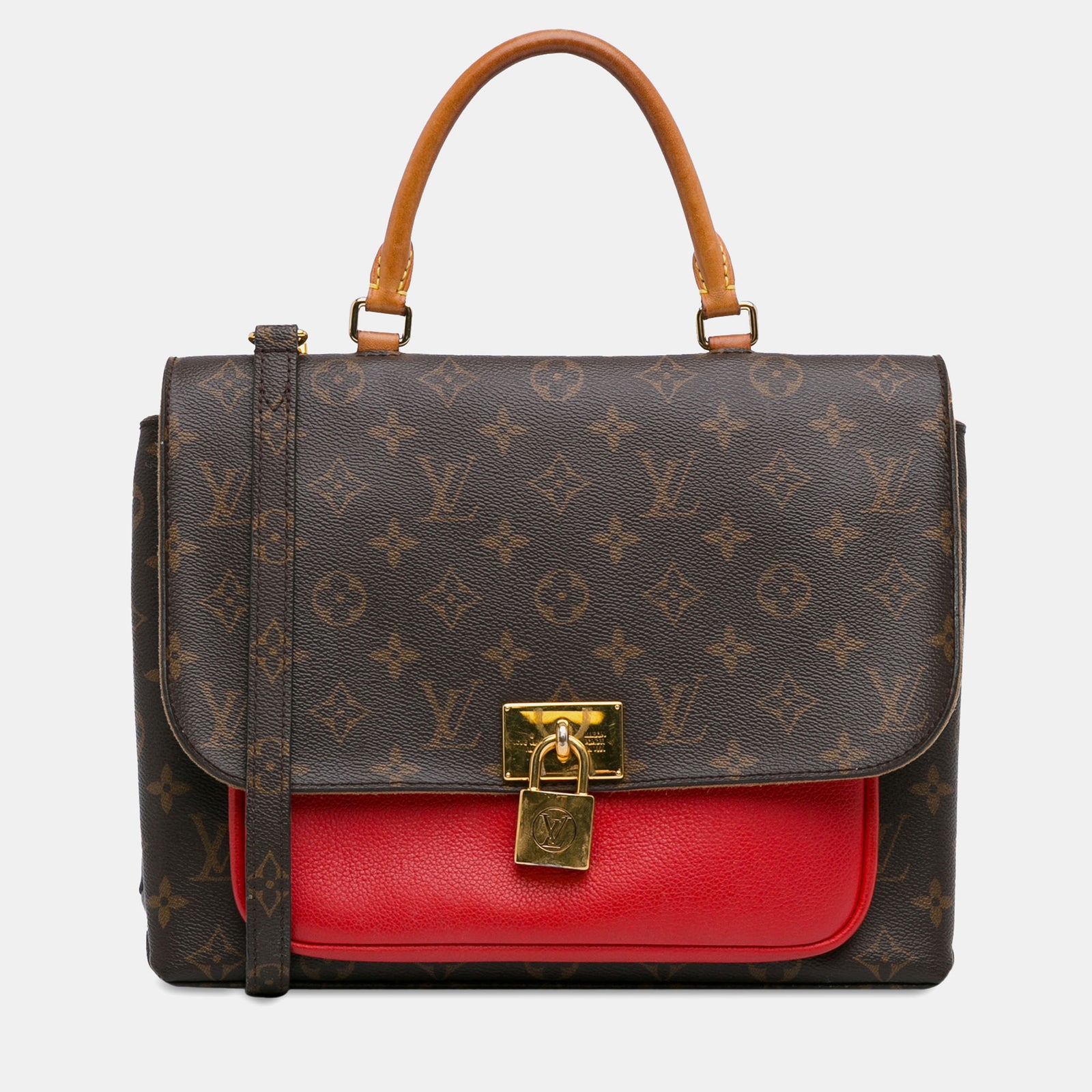 Louis Vuitton Braune Marignan-Tasche aus Canvas mit Monogramm und Henkel