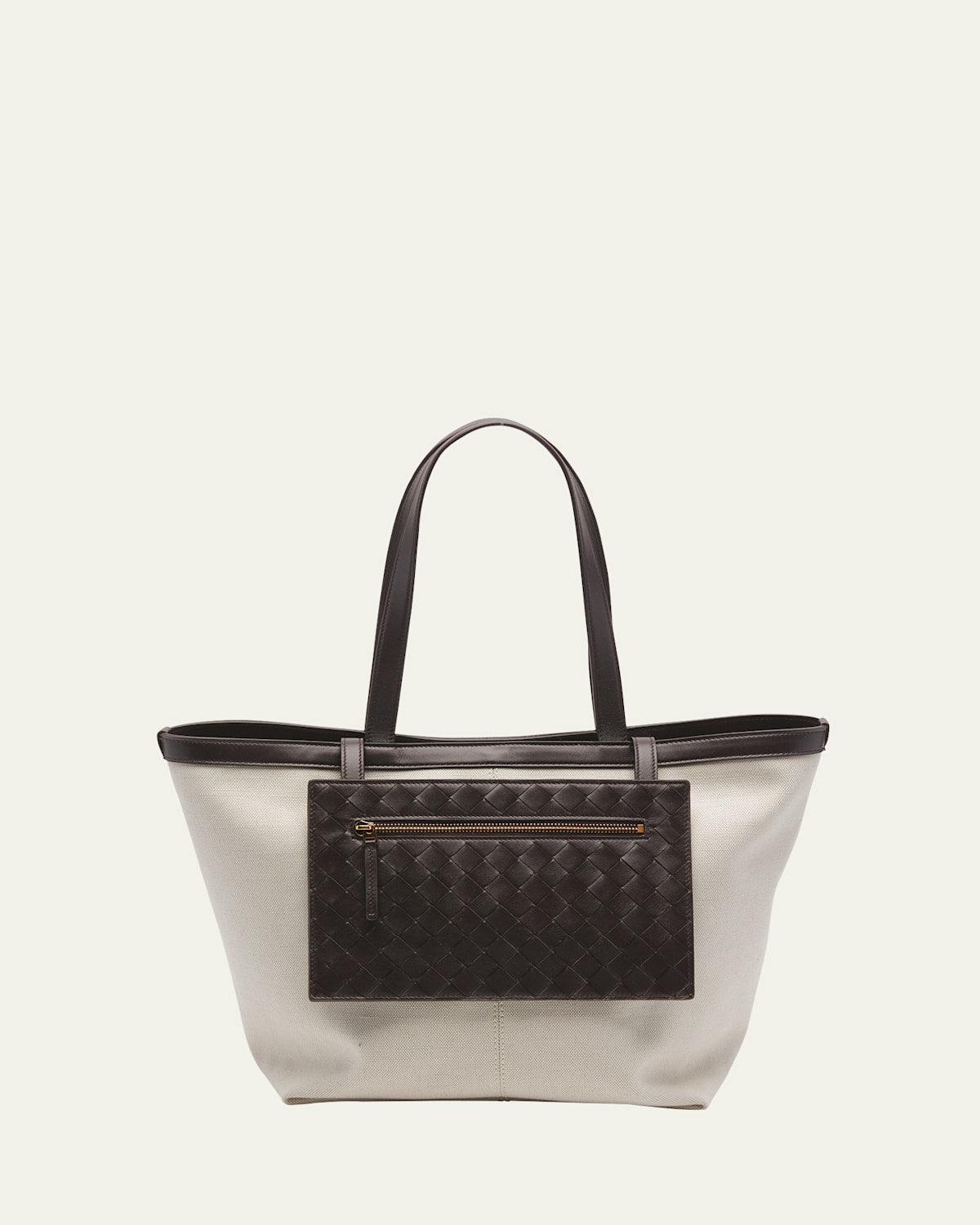 Bottega Veneta Large Canvas and Leather Tote Bag