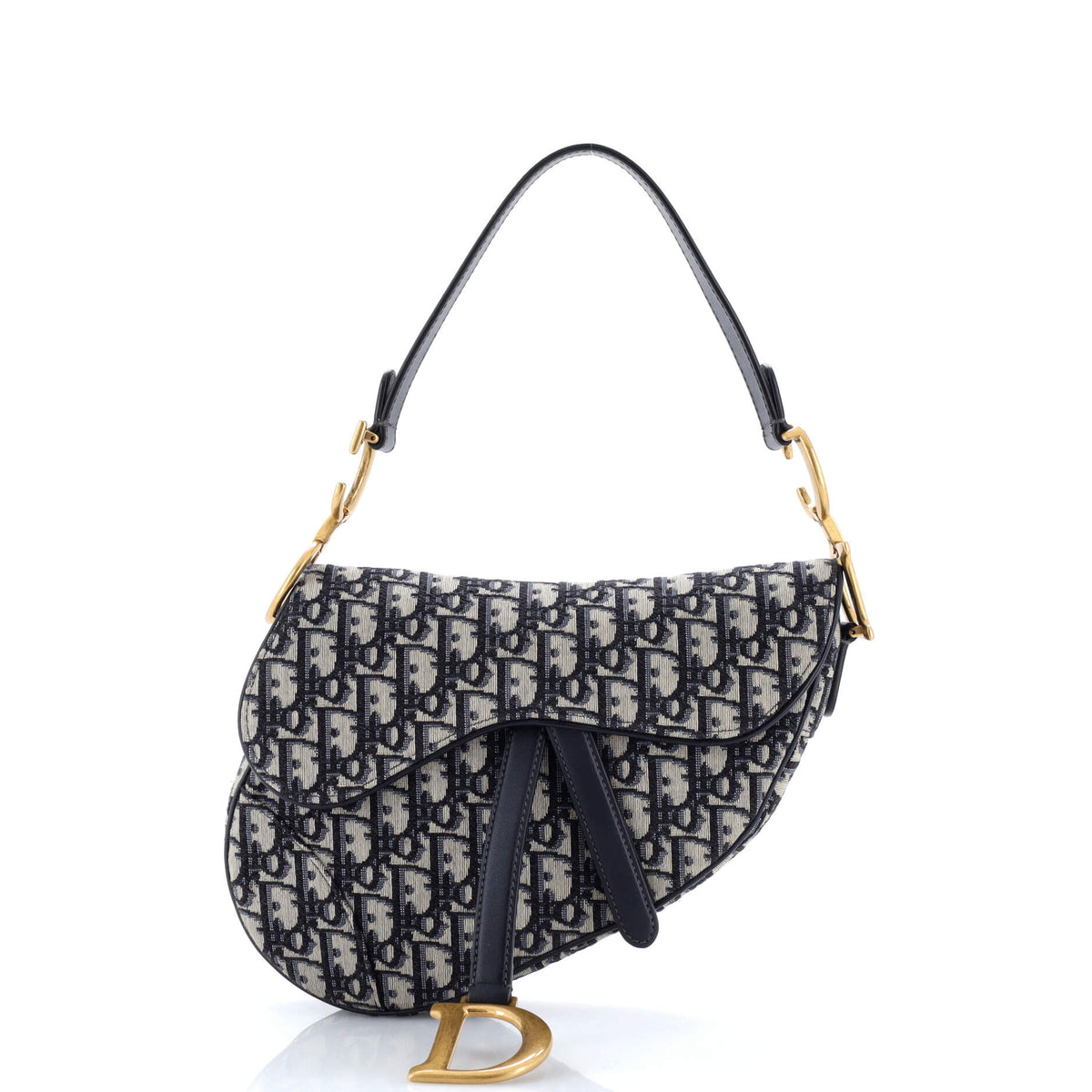 Christian Dior Saddle Handbag Oblique Canvas Medium