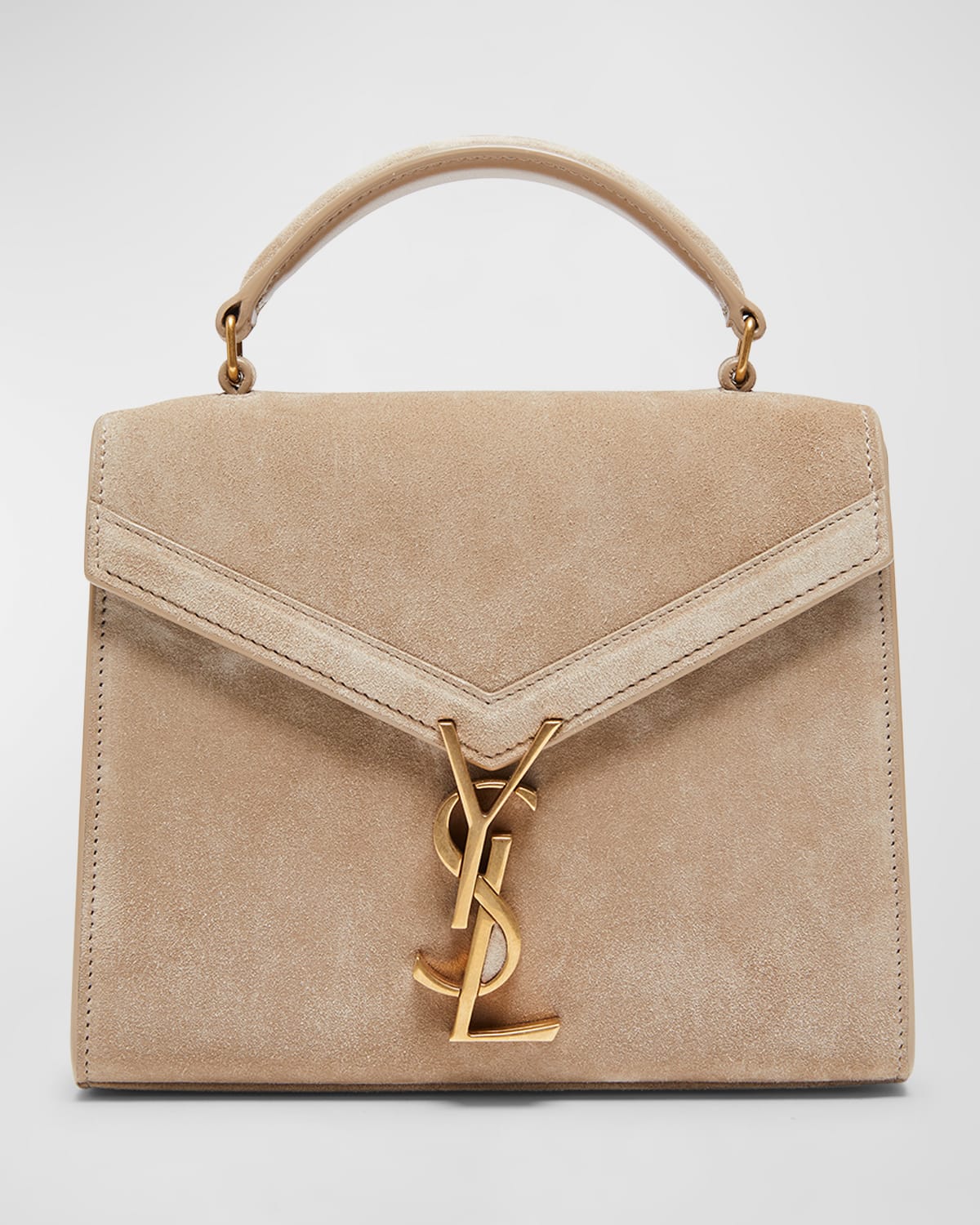 Saint Laurent Cassandra Mini YSL Top-Handle Crossbody Bag in Suede