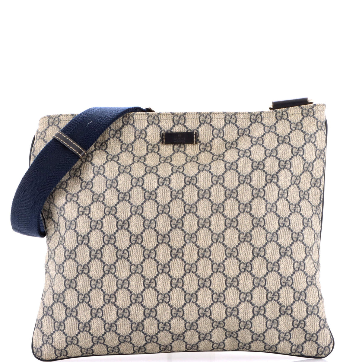 Gucci GUCCI Zip Top Messenger Bag GG Coated Canvas Large