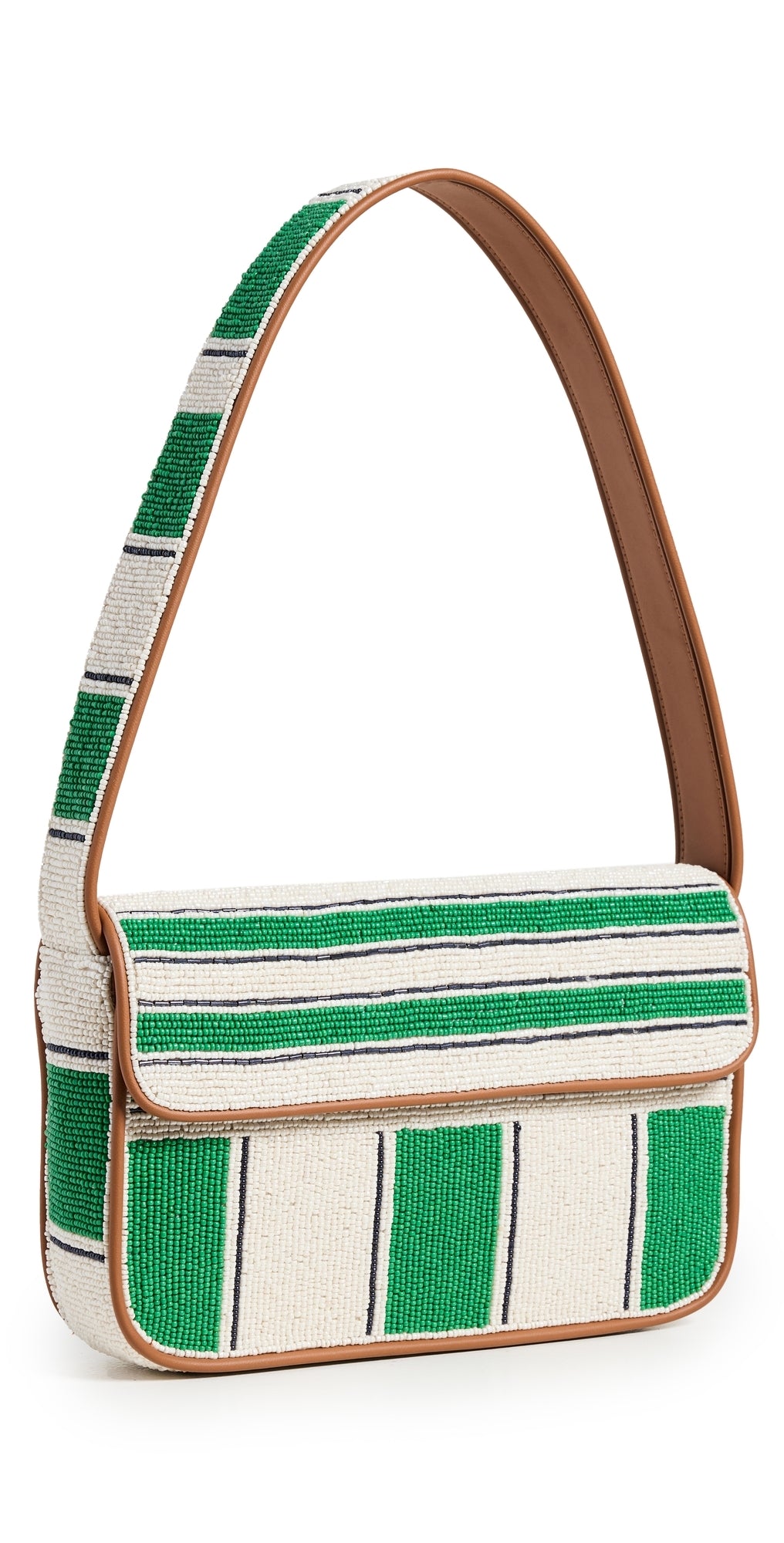 Staud Tommy Beaded Bag Bungalow Stripe One Size